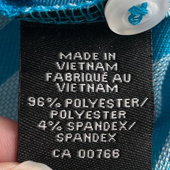 Britches SS 3 Button Pull On Striped Poly Blend Polo Shirt Teal Blue Sz XL NWT - Picture 12 of 13